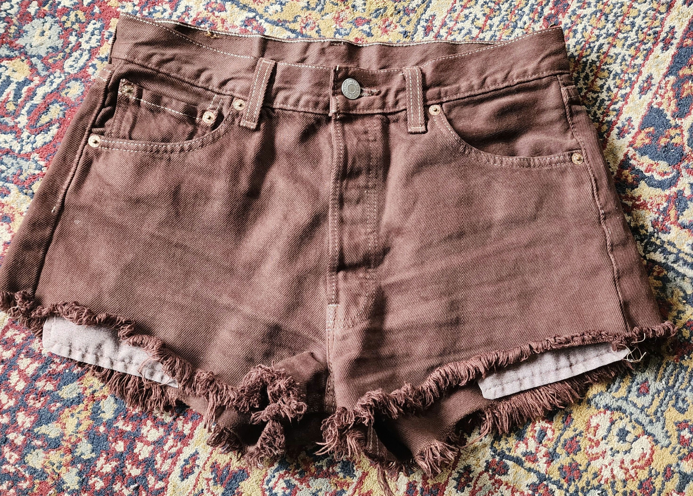 Vintage 90s Levis' 501 Cutoff Denim Jean Shorts Brown - Etsy