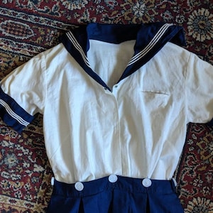 Vintage 30er Jahre 40er Jahre Sailor Kleid Mädchen Outfit