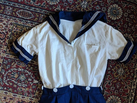 Vintage 30s 40s Sailor Dress Girls Outfit