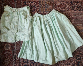 Spódnica z bawełny w stylu vintage z lat 50. i 60. w kolorze miętowym, zapinana na guziki, z boku, z zamkiem błyskawicznym, dla młodzieży i dorosłych, w rozmiarze XXL