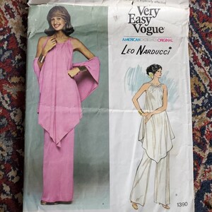 Patron De Robe Vintage Vogue 1976 Par Leo Narducci - Modèle Soirée B38, Neuf Non Découpé