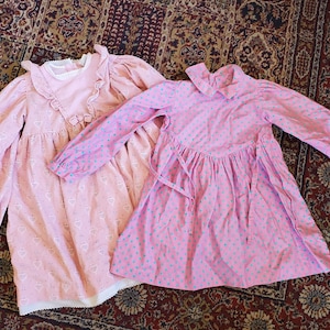 Vintage 80s 90s Osh Kosh Bgosh Pink Dress Lot Floral Polka Dot 6
