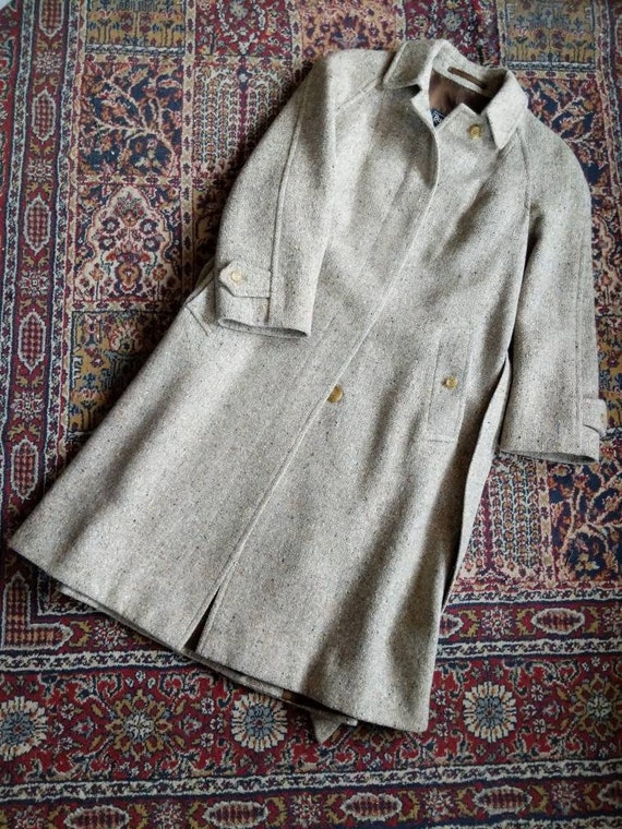 Vintage 80s Burberrys Prorsum Irish Tweed Coat Bel