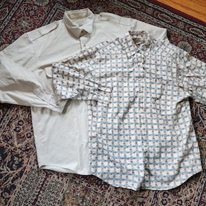 Vintage 80s 90s Banana Republic Lot of Two Button Down Shirts Size Large