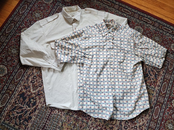 Chemise Homme Banana Republic à Carreaux Blanc Jaune Gris Taille L - Occasion Très Bon état