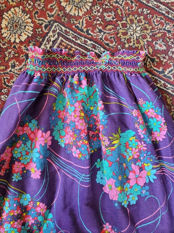 Vintage 70s THC Hawaiian Textiles Purple Floral B… - image 4