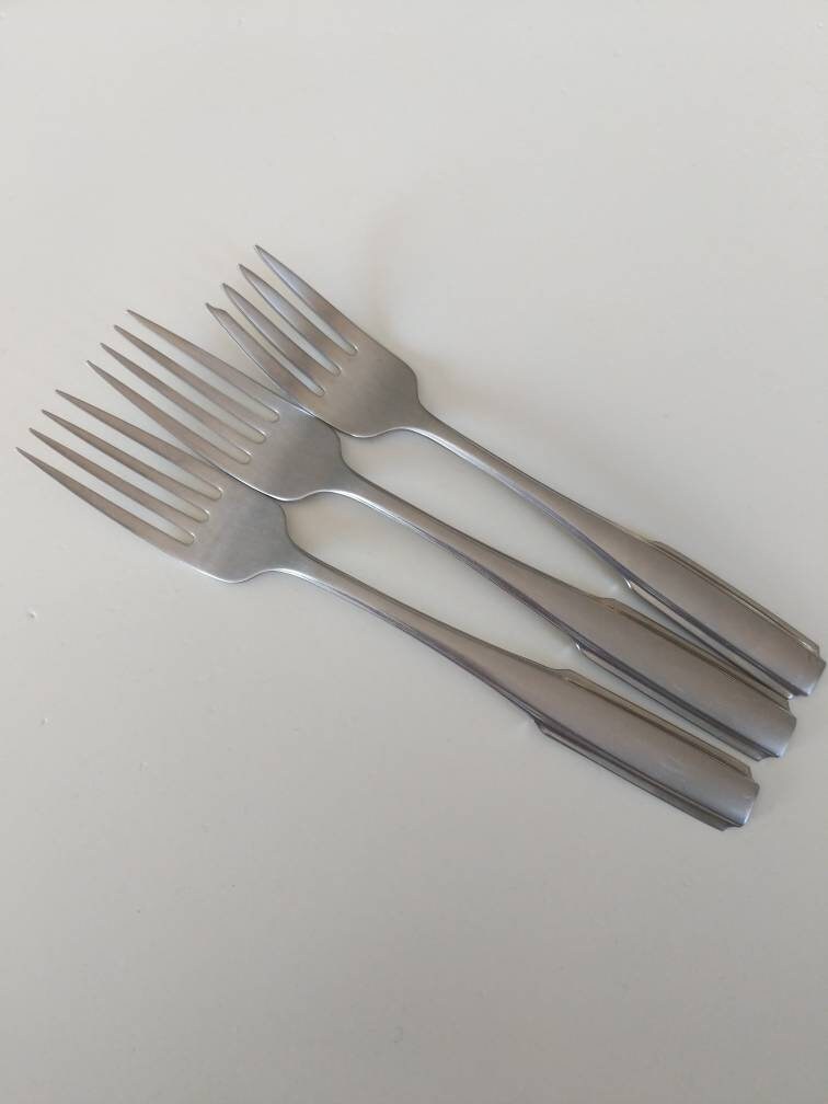 Oneida Fremont Two Dinner Forks One Salad Fork Stainless Steel Etsy UK