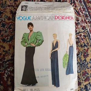 Vintage 70s Vogue American Designer BILL BLASS Sewing Pattern 2303 Misses&#39; Jacket and Dress Size 14