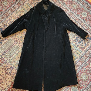 Vintage Saks Fifth Avenue Black Velvet Opera Coat