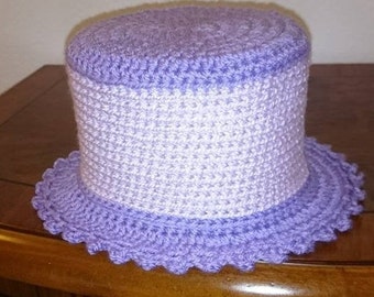 Toilet hat -Toilet paper hat purple/ white