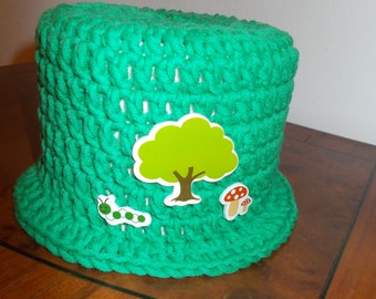 Klohut -Klohütchen Toilet Paper Hat in green little caterpillar