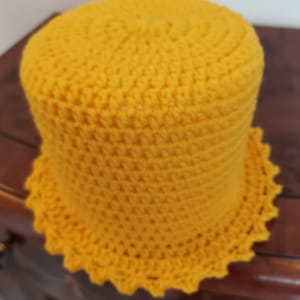 Toilet paper hat in yellow