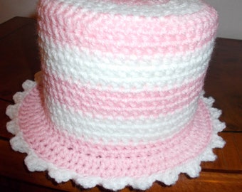 Toilet hat toilet paper hat pink/white