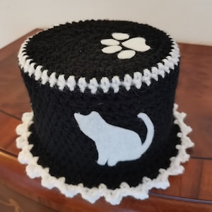 Cat toilet paper hat, cat paw with name of her favorite