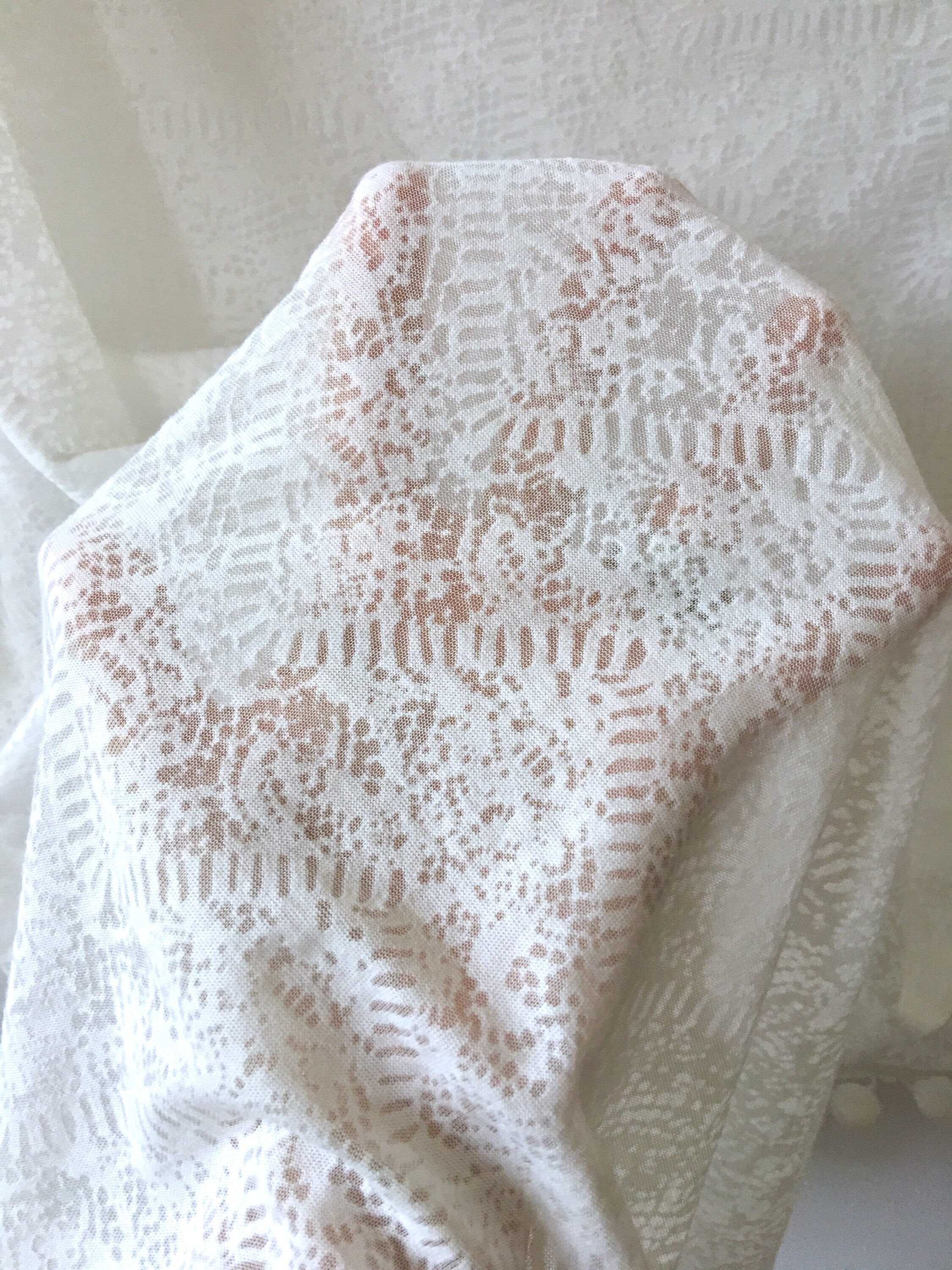 White Pom Swaddle Blanket