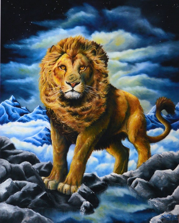 Aslan Lion Art Print A4 Narnia Gift Idea for Her Witch -  Finland
