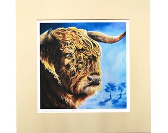 TEDDY EDWARDS / Highland Cow / Highland Cow Print / Cow Wall Decor / Limited Edition Print by Sarah Miles Art Studio