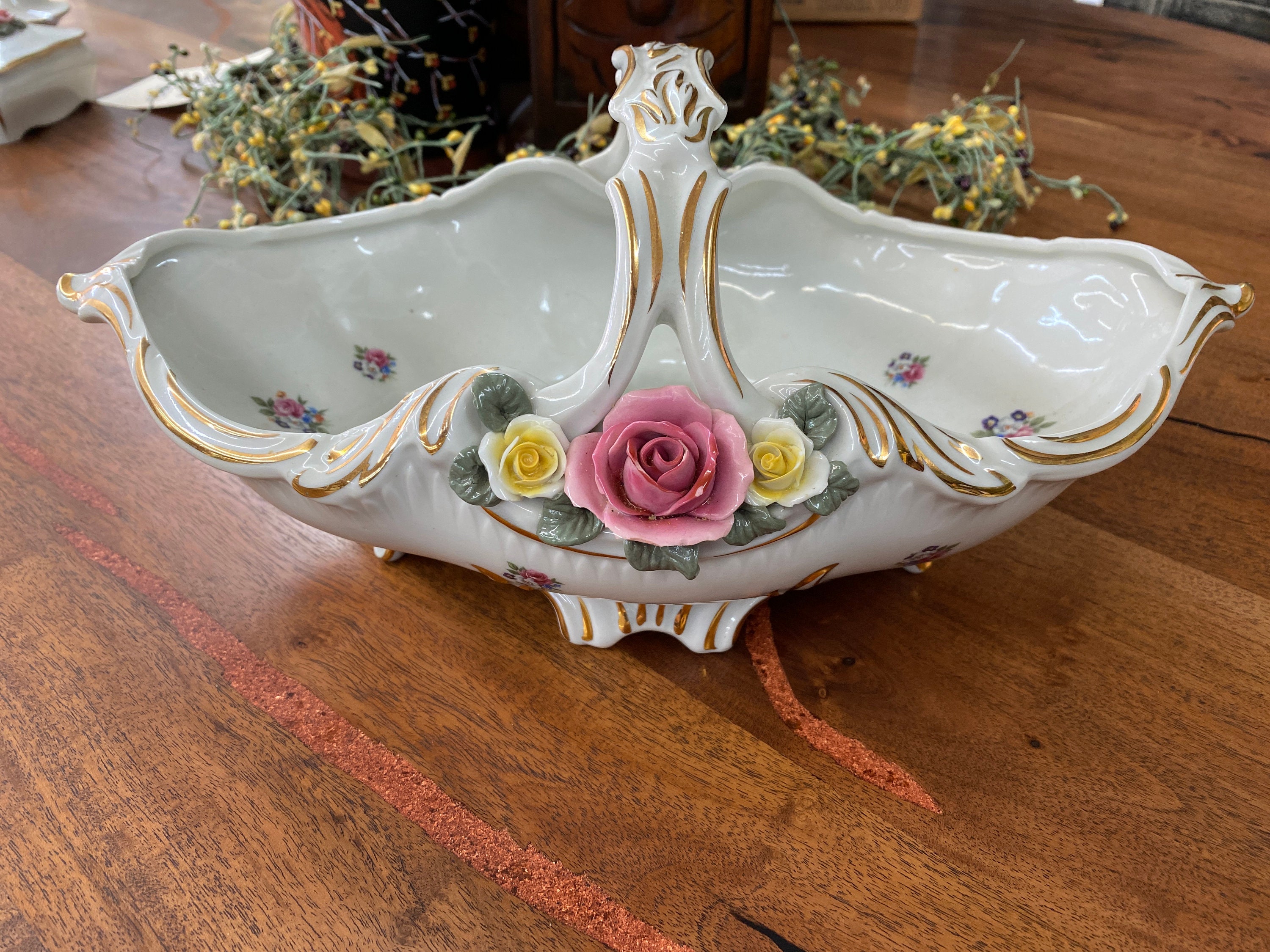 Dresden Porcelain Basket - Etsy