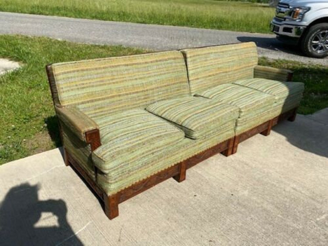 Vintage Romweber Mid Century 2 Pc. Sofa Viking Oak Design Etsy