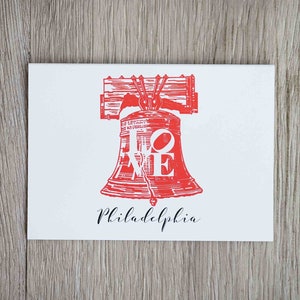 Cartão dobrado Liberty Bell Philadelphia, conjunto de 10