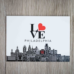 Carte pliée Philadelphia Skyline, ensemble de 10