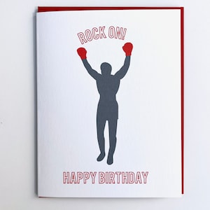 Tarjeta de cumpleaños, tarjeta de cumpleaños de Rocky, tarjeta de Rocky Balboa, tarjeta de cumpleaños de Filadelfia, tarjeta temática de Filadelfia, tarjeta de Filadelfia