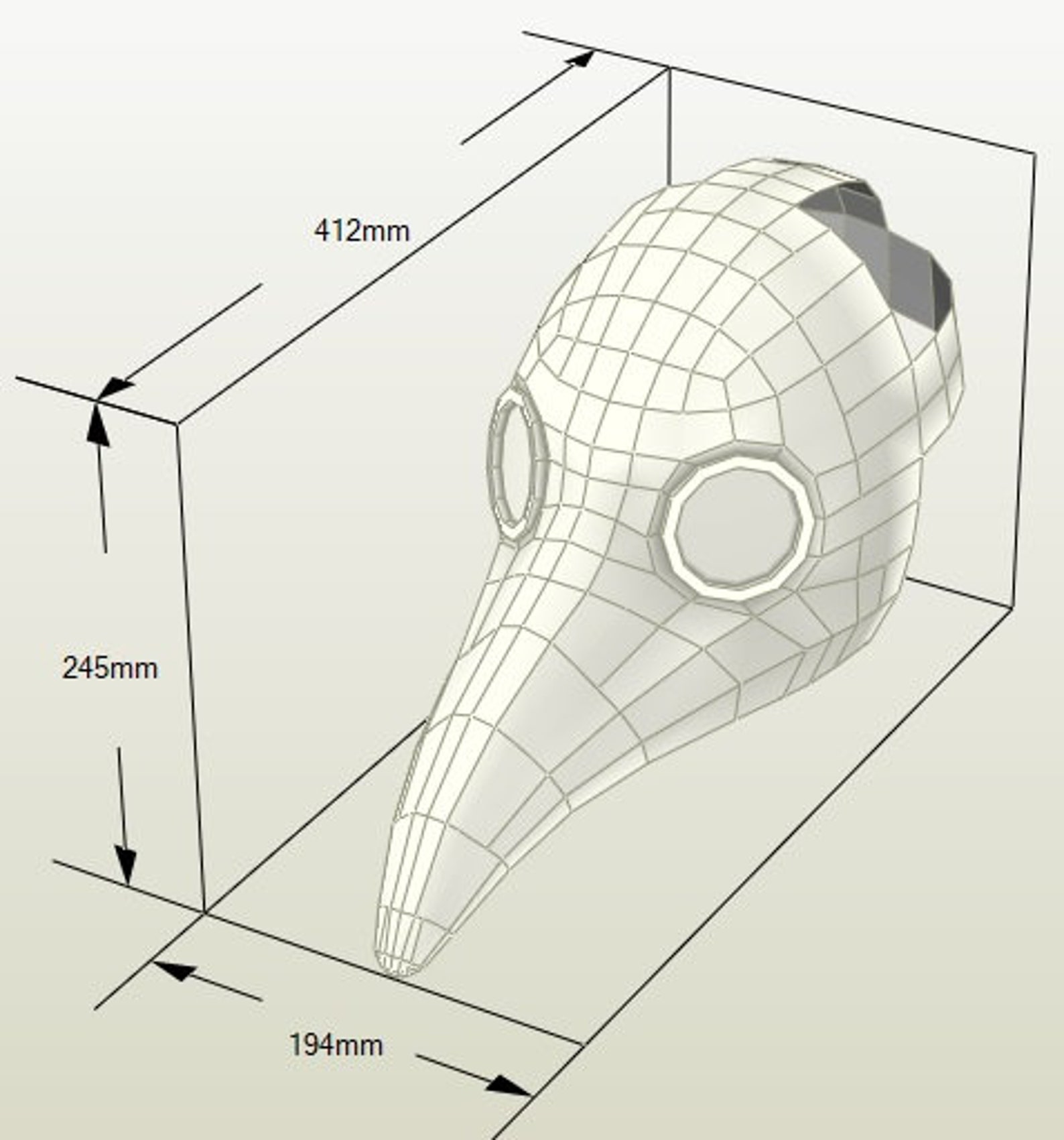 Plague Doctor Mask Papercraft Pepakura Pattern Download Etsy Finland