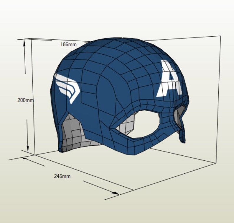 Captain america first avenger mask helmet pepakura