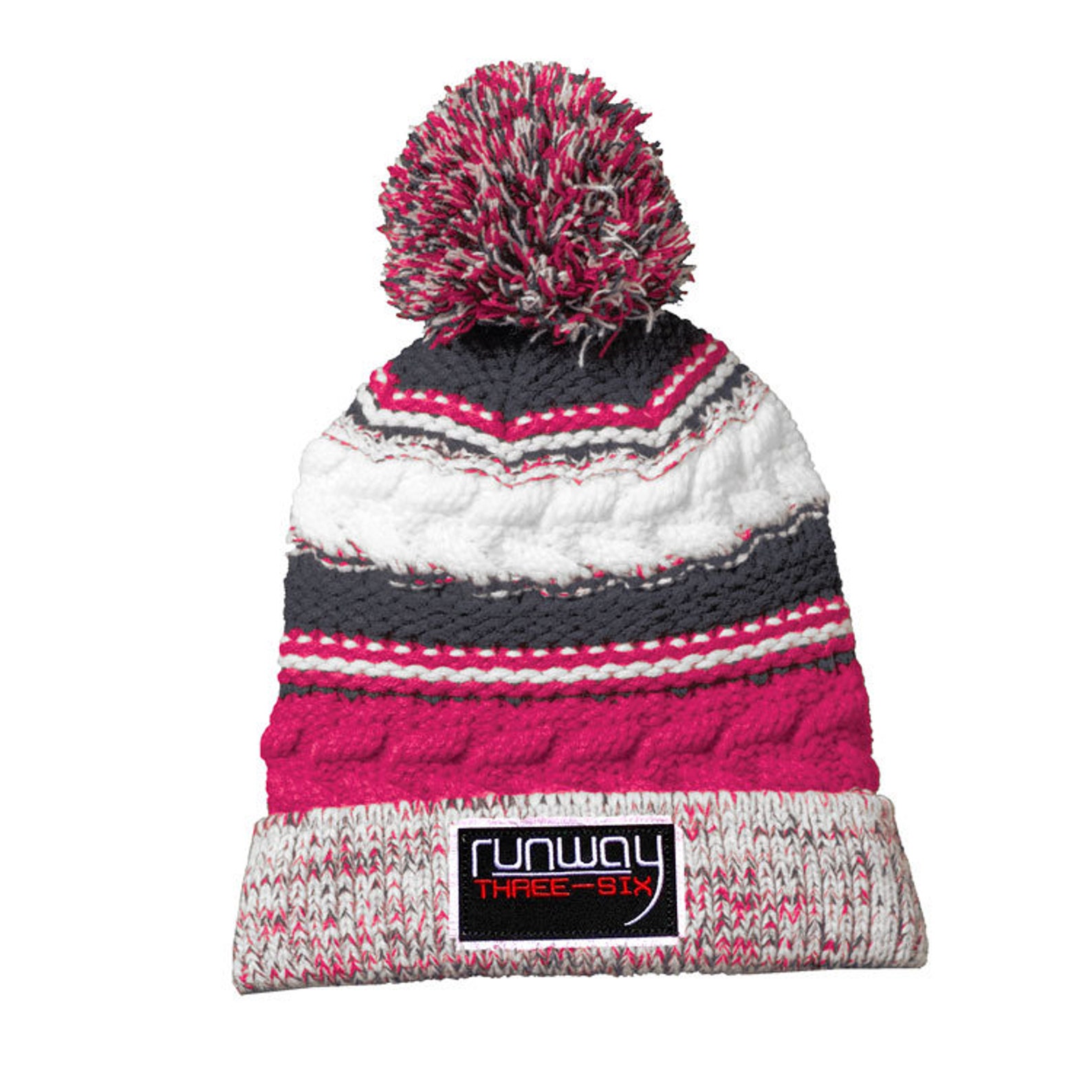 Striped Winter Stocking Hat With Pom Etsy