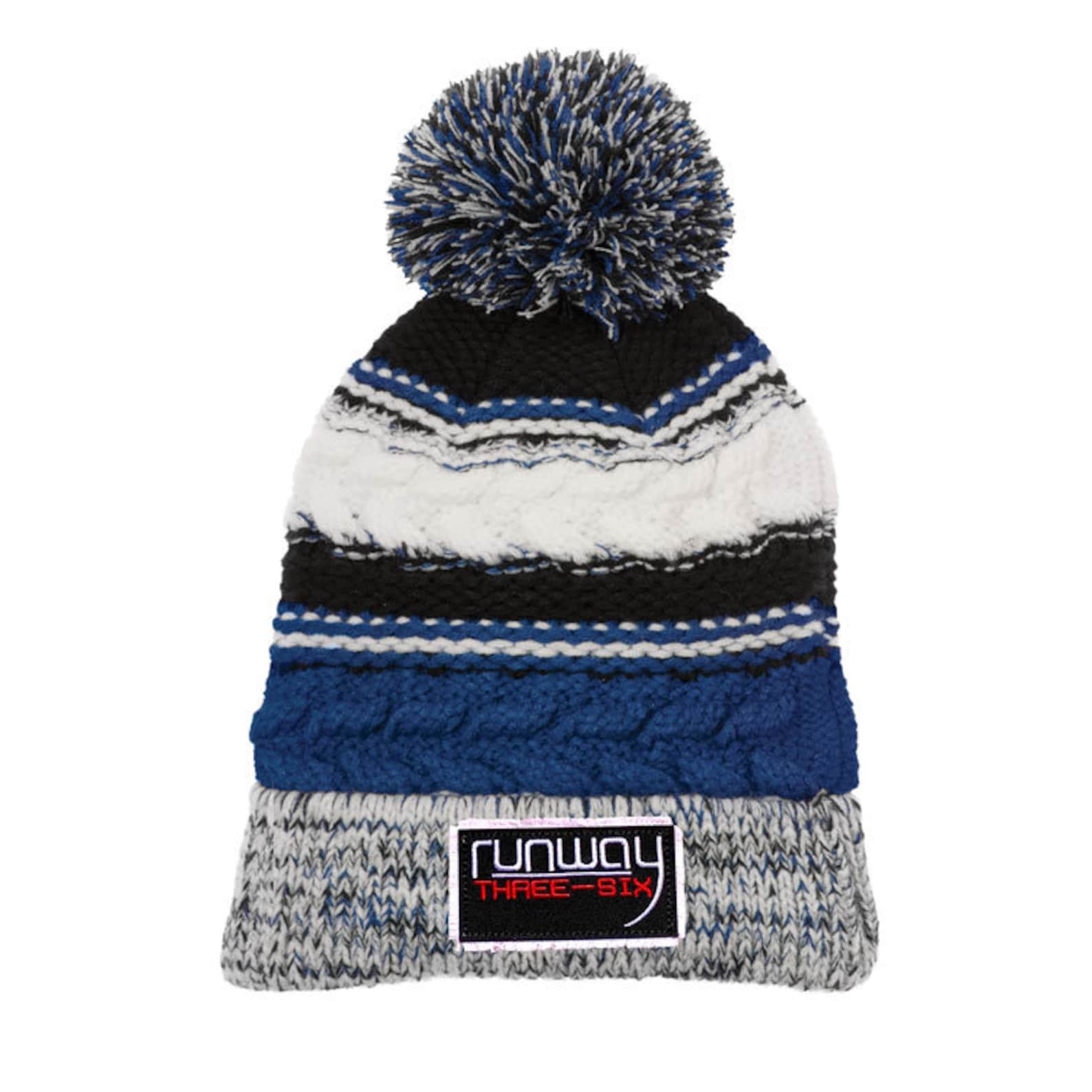 Striped Winter Stocking Hat With Pom Etsy