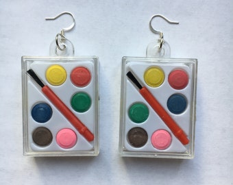 Functional Watercolor Paint Set Earrings