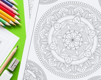 Download Mandala Coloring Etsy