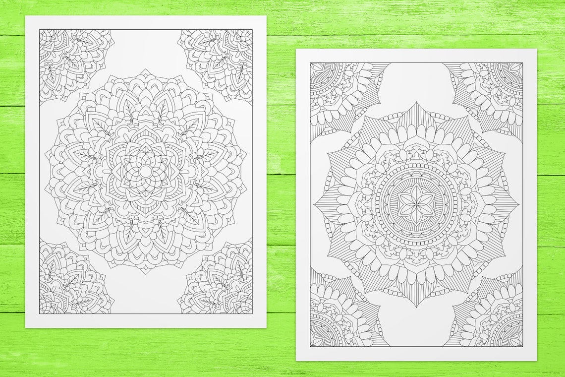Mandala Coloring Pages Book - Digital Printable PDF for Adults - Stress ...