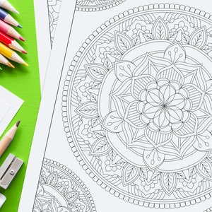 Mandala målarbilder - Digital utskrivbar PDF för vuxna - Stresslindrande konst (Volym 3)