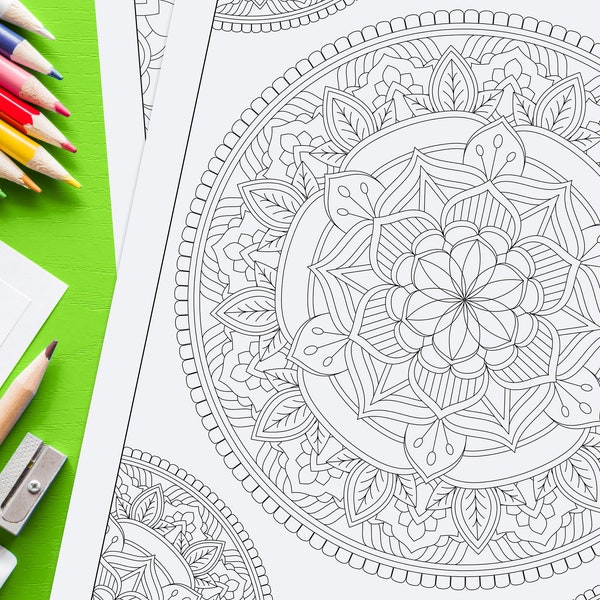 Mandala Coloring - Etsy