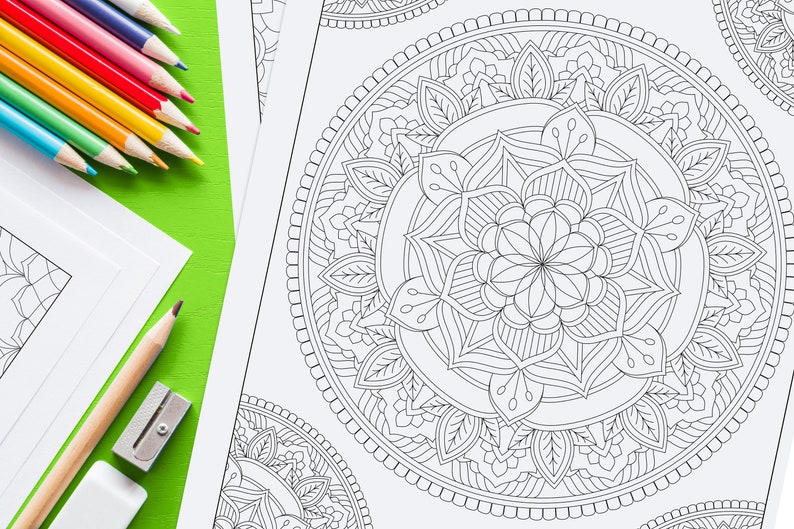 Adult Coloring Book PDF Adult Mandala Coloring Book Printable Coloring Pages Digital Instant Download PDF Stress Relief Vol 3 