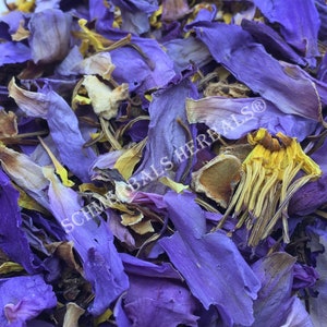 Blue Lotus, Nymphaea caerulea, 1 oz Deep Purple Thai™ Pure Petals and Stamens + Free Shipping ~ Schmerbals Herbals®