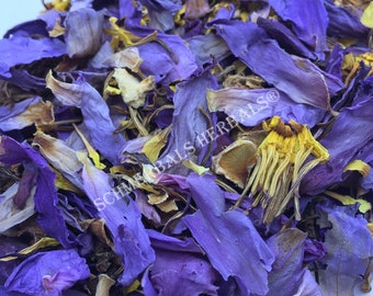 Blue Lotus, Nymphaea caerulea, 1 oz Deep Purple Thai™ Pure Petals and Stamens + Free Shipping ~ Schmerbals Herbals®