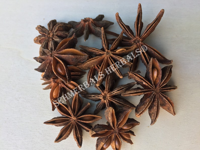 Dried Star Anise Whole Flower and Flower Pieces, Illicium verum, for Sale from Schmerbals Herbals
