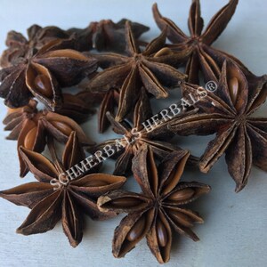 Dried Star Anise Whole Flower and Flower Pieces, Illicium verum, for Sale from Schmerbals Herbals