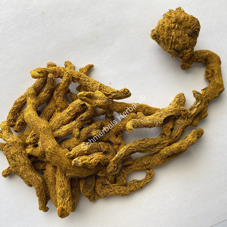 All Natural Common Turmeric Rhizome Pieces, Curcuma longa for sale from Schmerbals Herbals