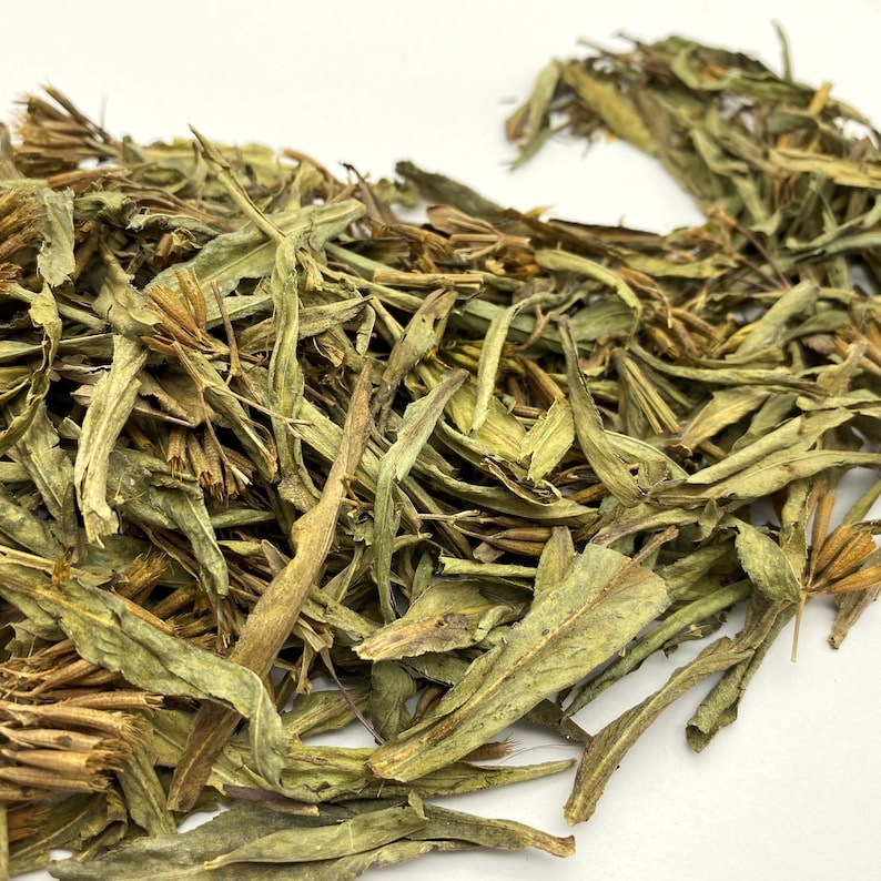 Dried Pericon, Tagetes lucida Leaf for Sale from Schmerbals Herbals. Otherwise known as Sweet Mace Marigold, Sweet Scented Marigold, Mexican Marigold, Mexican Mint Marigold,  Mexican Tarragon, or Yerbaniz