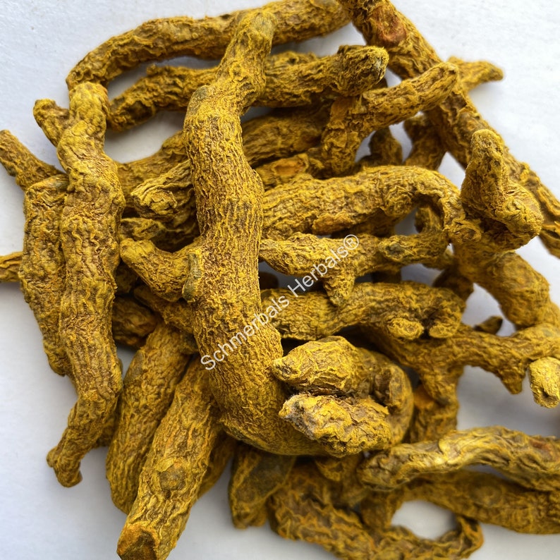 All Natural Common Turmeric Rhizome Pieces, Curcuma longa for sale from Schmerbals Herbals