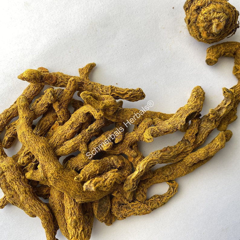 All Natural Common Turmeric Rhizome Pieces, Curcuma longa for sale from Schmerbals Herbals