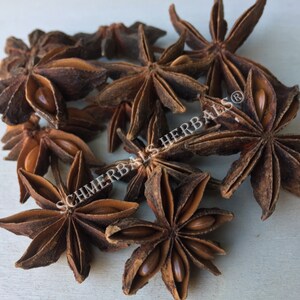 Dried Star Anise Whole Flower and Flower Pieces, Illicium verum, for Sale from Schmerbals Herbals