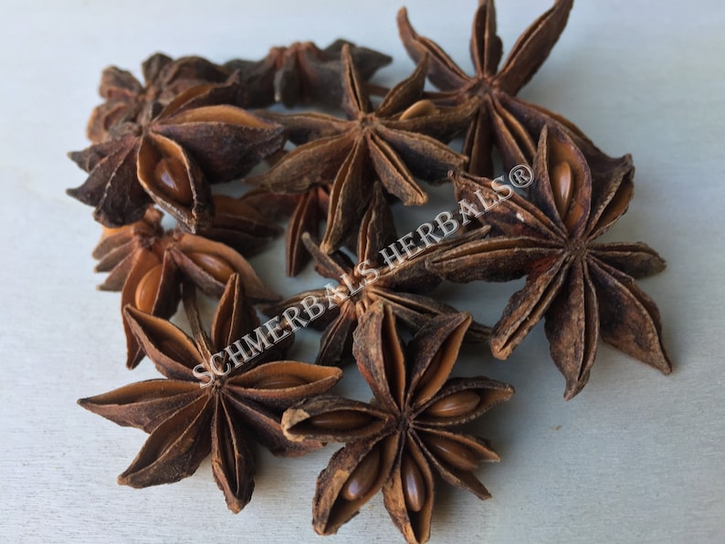 Dried Star Anise Whole Flower and Flower Pieces, Illicium verum, for Sale from Schmerbals Herbals