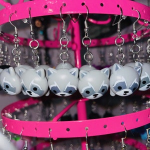 Animal Kidcore Clowncore Earrings Raccoon Sheep Hippo Cute Happy Kawaii Jewelry