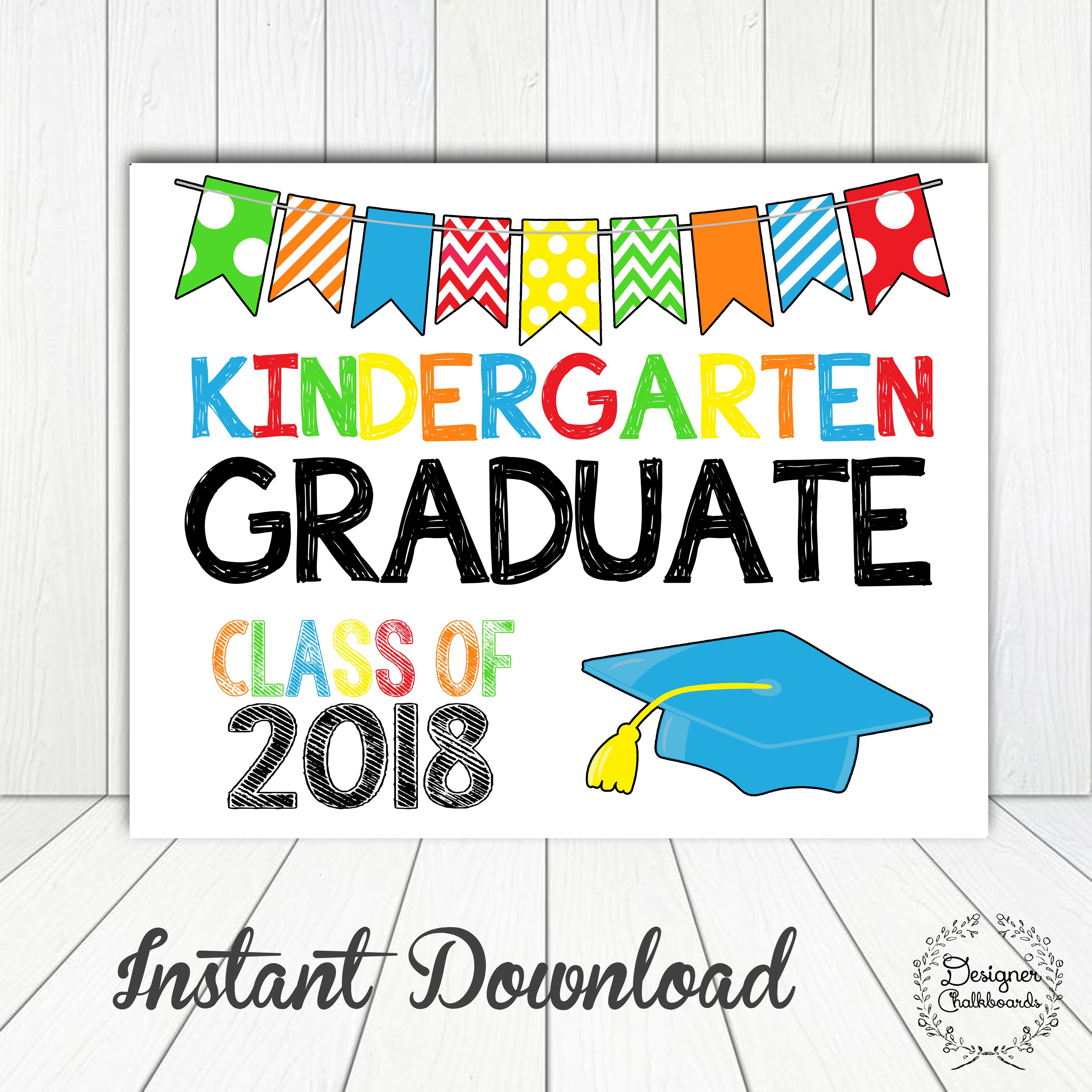 KINDERGARTEN GRADUATION Sign Poster Photo Prop 11x14 Printable | Etsy