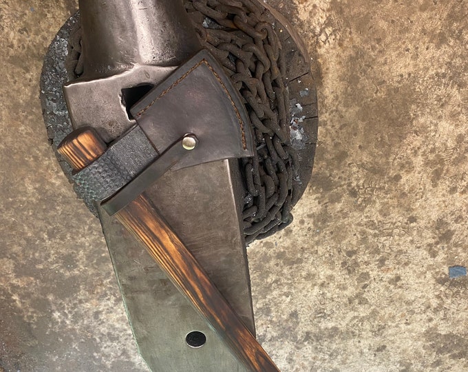 Hand Frontier Style Farriers Rasp Tomahawk With Hand Made