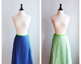 1960's Reversable Wrap Skirt/Waist 28"